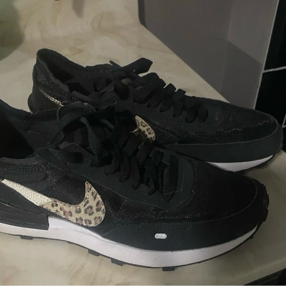 Nike Shoes - Nike Black and Leopard Print Women's Athletic Shoes